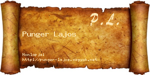 Punger Lajos névjegykártya